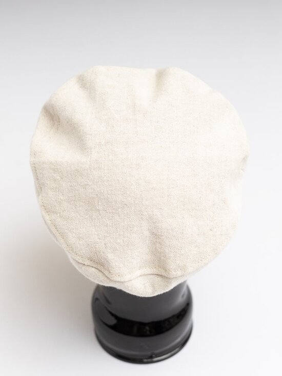 Women\'s Upcycled Small Beige Linen Military Cadet Army Patrol Hat main image 6